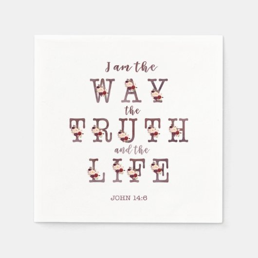 私は真実と人生のタイポグラフィ スタンダードカクテルナプキン (正面)