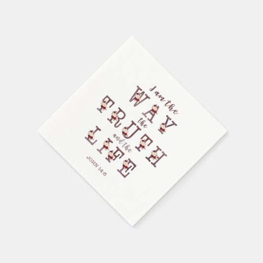 私は真実と人生のタイポグラフィ スタンダードカクテルナプキン (角)