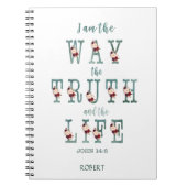 私は真実と人生のタイポグラフィ ノートブック (正面)