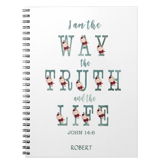 私は真実と人生のタイポグラフィ ノートブック (正面)