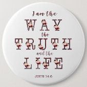 私は真実と人生のタイポグラフィ 缶バッジ (正面)