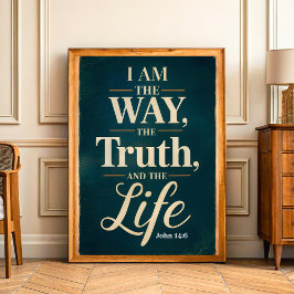 私は真実の人生の道ヴィンテージクリスチャン美術 ポスター