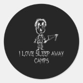 私は睡眠キャンプハロウィン遠くにの衣装ワードデが大好き ラウンドシール (正面)