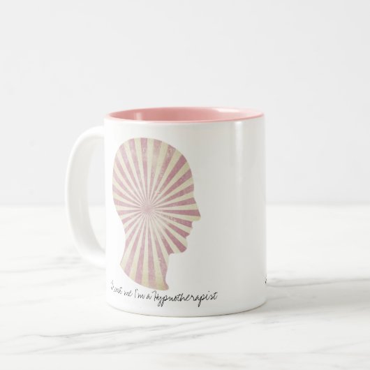 私は睡眠療法士のピンクの日が差すこと ツートーンマグカップ (正面左)