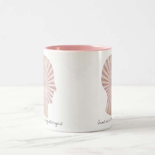 私は睡眠療法士のピンクの日が差すこと ツートーンマグカップ (中央)