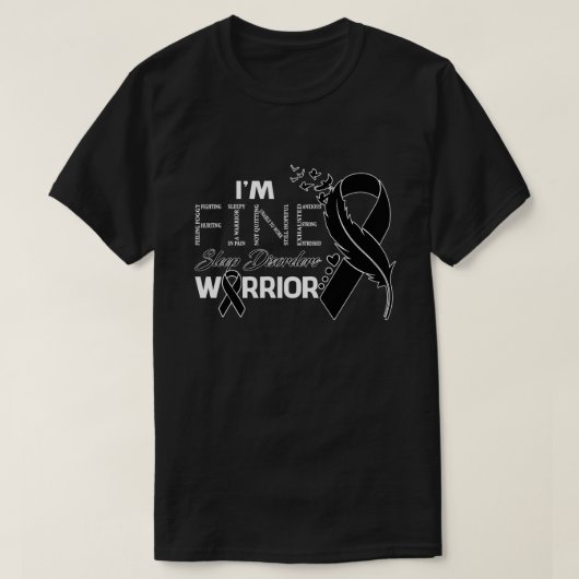 私は睡眠障害素晴らし戦士認識度羽 Tシャツ (デザイン正面)