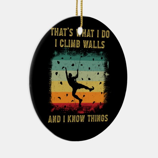 私は知っている壁を登るヴィンテージロック登山 セラミックオーナメント (右)