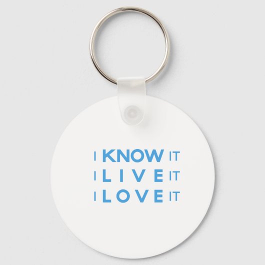 私は知っている、私はそれを生きている、私はそれを愛する！ キーホルダー (正面)