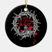私は知らないが、私は知っている男イエス信仰クロスクリスティー セラミックオーナメント (正面)