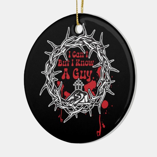 私は知らないが、私は知っている男イエス信仰クロスクリスティー セラミックオーナメント (左)