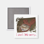 私は知らなメリーい。猫と〔雄ジカの〕枝角マグネット!! マグネット (正面/裏面)