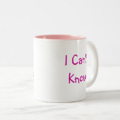 私は知ることができません ツートーンマグカップ (正面右)