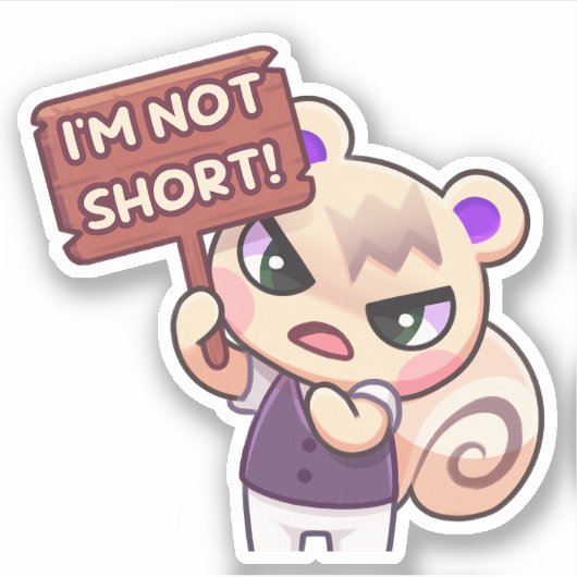 私は短くない！-シール シール (正面)