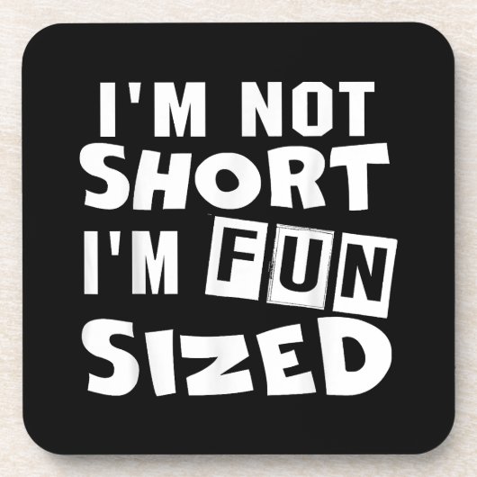 私は短くはない私はおもしろいサイズTシャツのおもしろい諺 コースター (正面)