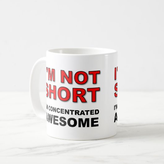 私は短くはない私は集中してい素晴らしる コーヒーマグカップ (正面左)