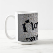 私は石で書かれるコーヒー・マグ愛します コーヒーマグカップ (左)