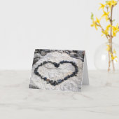 私は石のハート愛します カード (黄色い花)