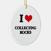 私は石を集めることを愛します セラミックオーナメント (右)