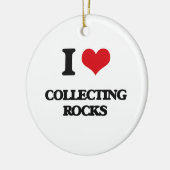 私は石を集めることを愛します セラミックオーナメント (左)