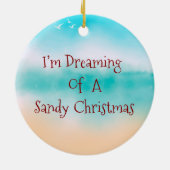 私は砂のクリスマスの夢を見ている セラミックオーナメント (裏面)