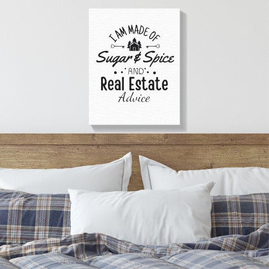 私は砂糖とスパイスと不動産のアディヴ実在ェで作られている キャンバスプリント (インサイチュ (寝室))