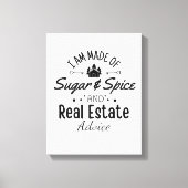 私は砂糖とスパイスと不動産のアディヴ実在ェで作られている キャンバスプリント (正面)