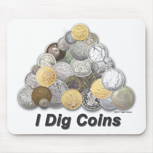 私は硬貨を掘ります マウスパッド (正面)