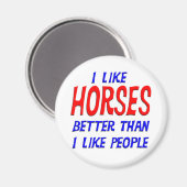 私は磁石が好きより馬が好きだ マグネット (正面/裏面)