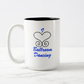 私は社交ダンスのコーヒー・マグを愛します ツートーンマグカップ (左)