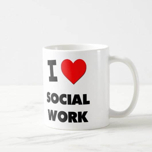 私は社会事業を愛します コーヒーマグカップ (右)