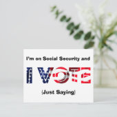 私は社会保障に賛成で投票する ポストカード (スタンド正面)