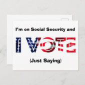 私は社会保障に賛成で投票する ポストカード (正面/裏面)