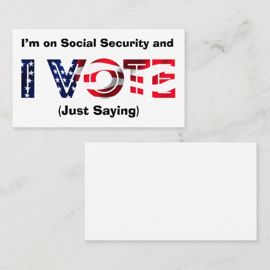 私は社会保障に賛成で投票する 名刺 (正面/裏面)
