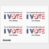 私は社会保障に賛成で投票する 長方形シール (シート)