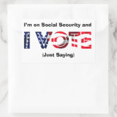 私は社会保障に賛成で投票する 長方形シール (バッグ)