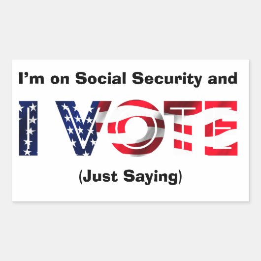 私は社会保障に賛成で投票する 長方形シール (正面)