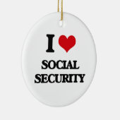 私は社会保障を愛します セラミックオーナメント (右)