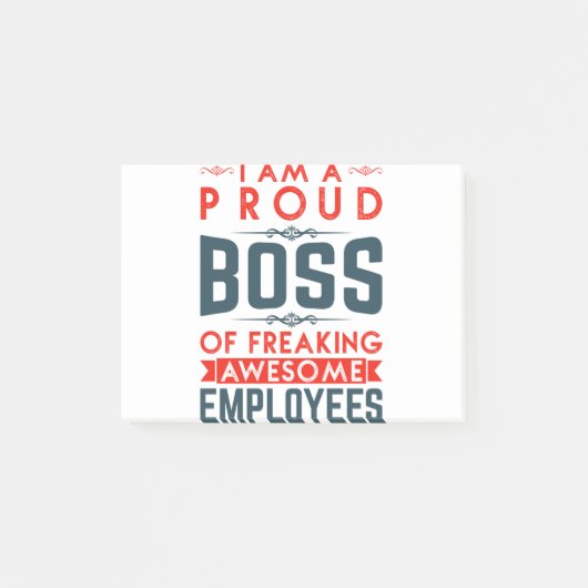 私は社員誇りを持ったのボス素晴らしだ ポストイット (正面)