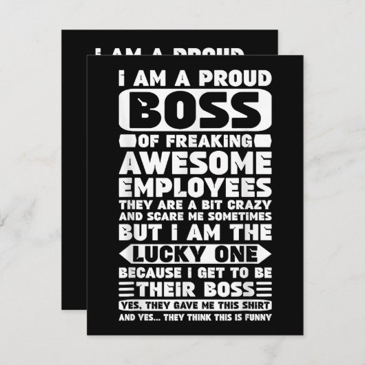 私は社員誇りを持ったShのフレッ素晴らしクボス エンクロージャーカード (正面/裏面)