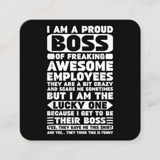 私は社員誇りを持ったShのフレッ素晴らしクボス スクエア名刺 (正面)