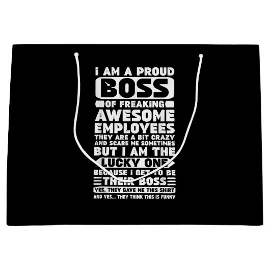 私は社員誇りを持ったShのフレッ素晴らしクボス ラージペーパーバッグ (正面)