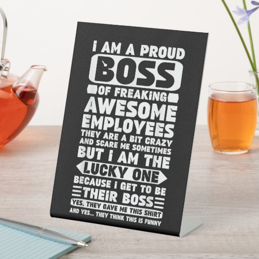 私は社員誇りを持ったShのフレッ素晴らしクボス 台座サイン (インサイチュ)