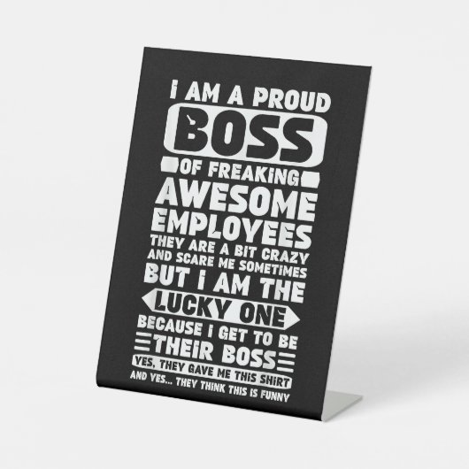 私は社員誇りを持ったShのフレッ素晴らしクボス 台座サイン (正面)