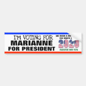 私は社長のマリアンヌに投票する バンパーステッカー (正面)