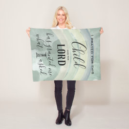 私は祈このチャイルドグリーンレインボー男の赤ちゃん フリースブランケット