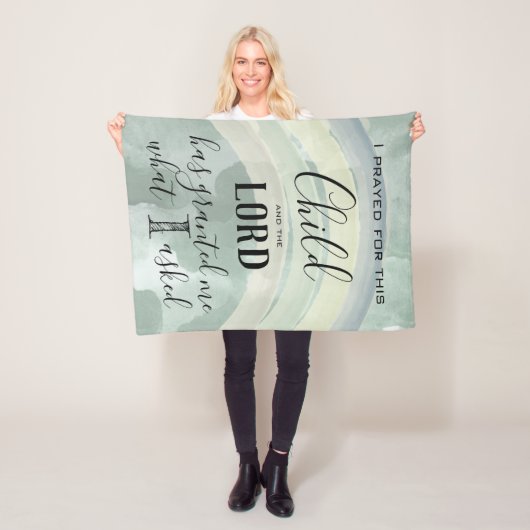 私は祈このチャイルドグリーンレインボー男の赤ちゃん フリースブランケット (インサイチュ)