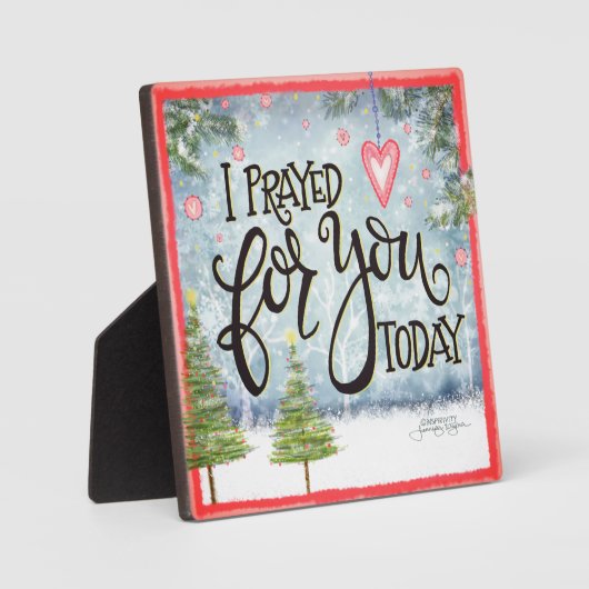 私は祈今日の引用文のインスピレーションかわいらし フォトプラーク (正面)