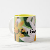 私は祖母のマグを愛します ツートーンマグカップ (正面左)