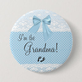 私は祖母の青のレースです 缶バッジ