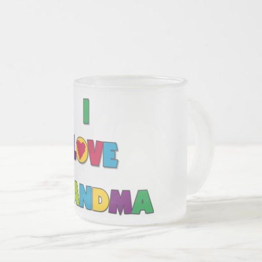 私は祖母のTシャツおよびギフトを愛します フロストグラスマグカップ (正面右)